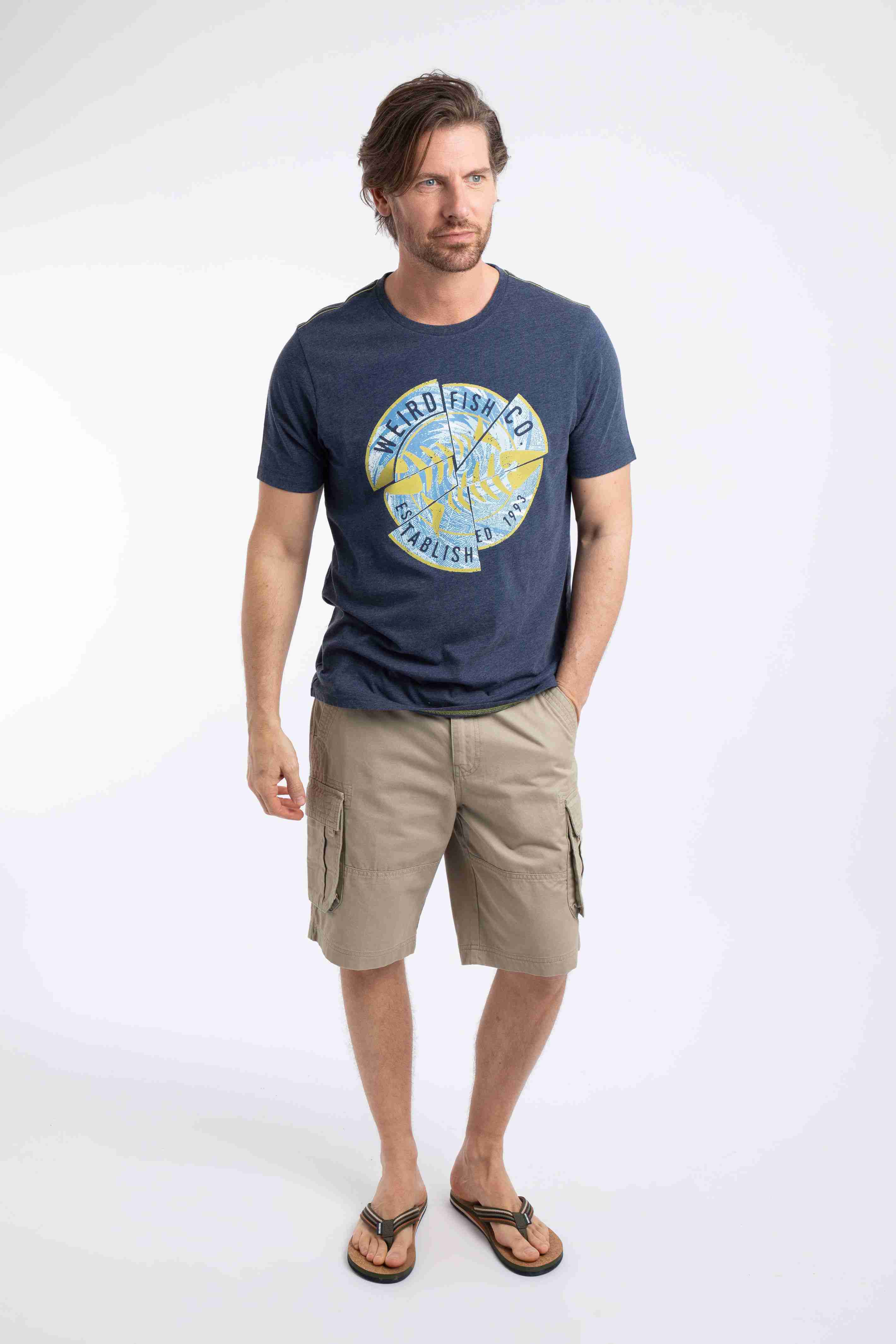 Vortex Front Print Graphic T-Shirt Dark Blue