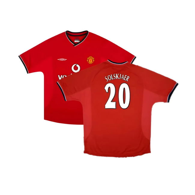 Manchester United 2000-02 Home Jersey ((Excellent) XXL) (Solskjaer 20)