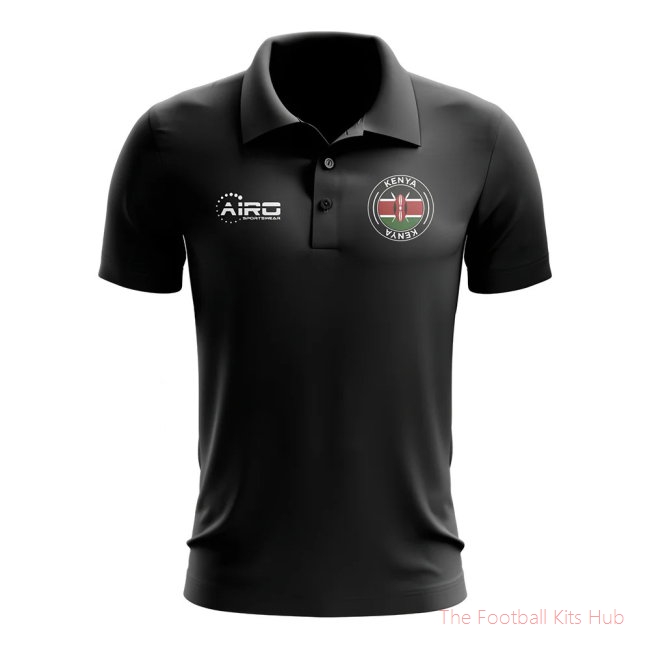 Men Kenya Football Polo Shirt (Black)