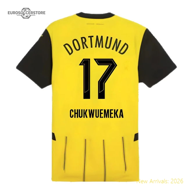 Official 2024-2025 Borussia Dortmund Authentic Home Shirt (Chukwuemeka