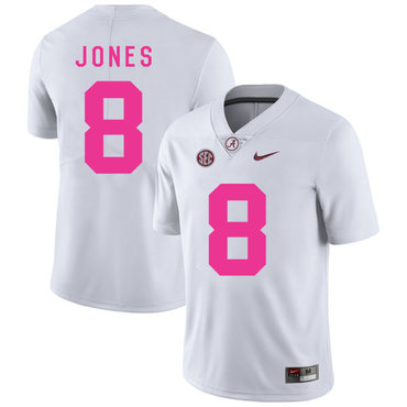 Men's Alabama Bama White 2017 college football Julio Jones #8 away