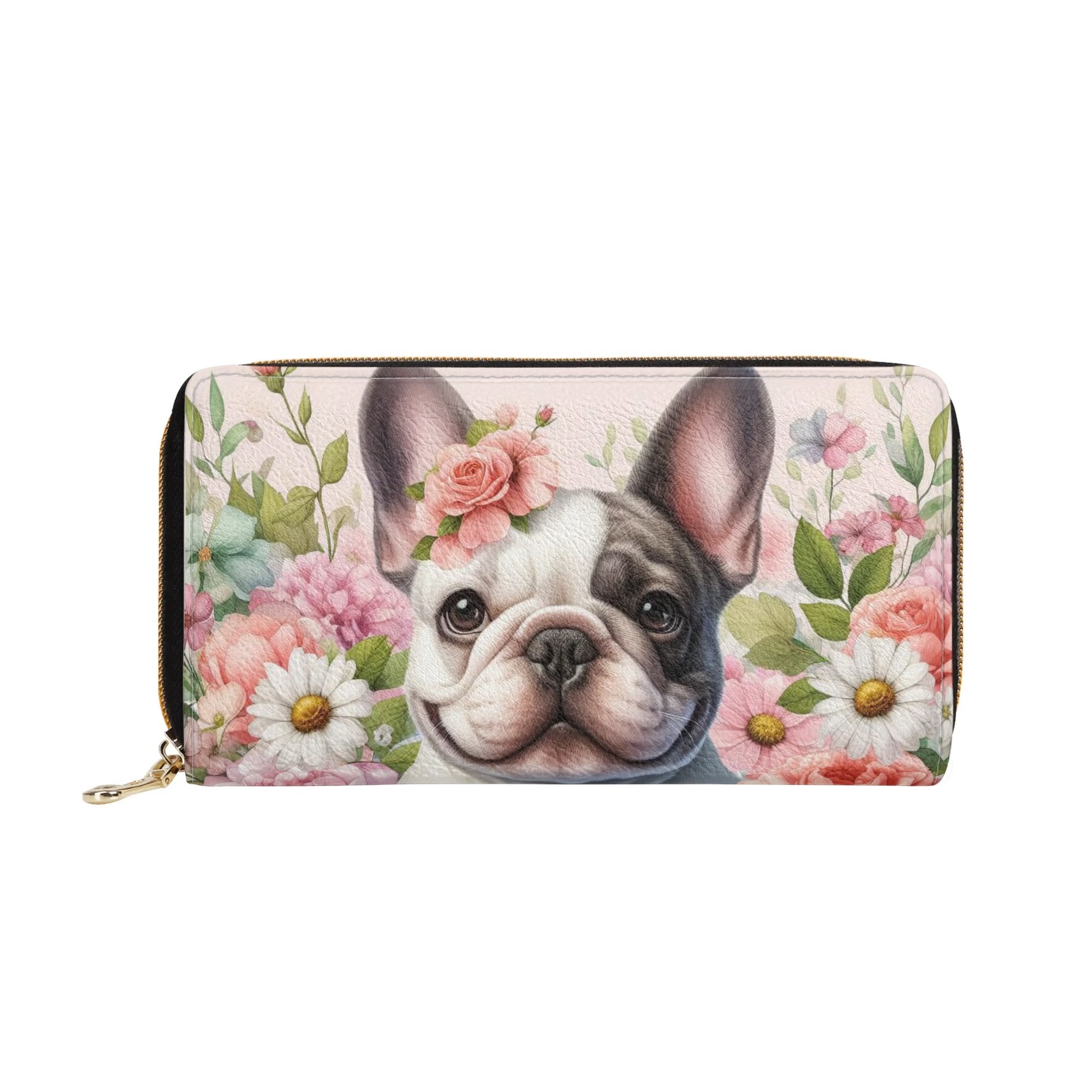 Gracie - Frenchie Lover Leather Zipper Wallet Casual Wear