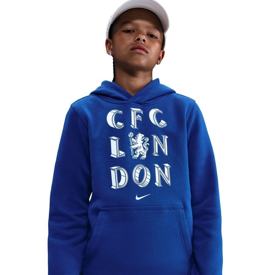 Chelsea Hoodie Nsw Club Rush Blue/pure White Kids Supporter Version