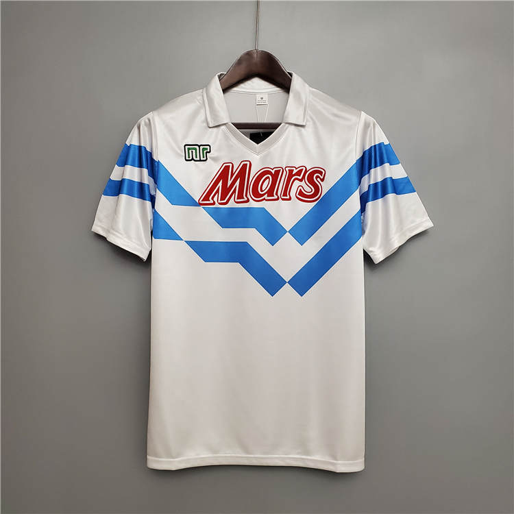 8889 Napoli Retro Football Shirt Away White Soccer Shirt - Official