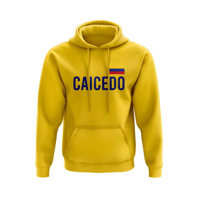 Player Caicedo Colombia Name Hoody (Yellow) Athletic Quality