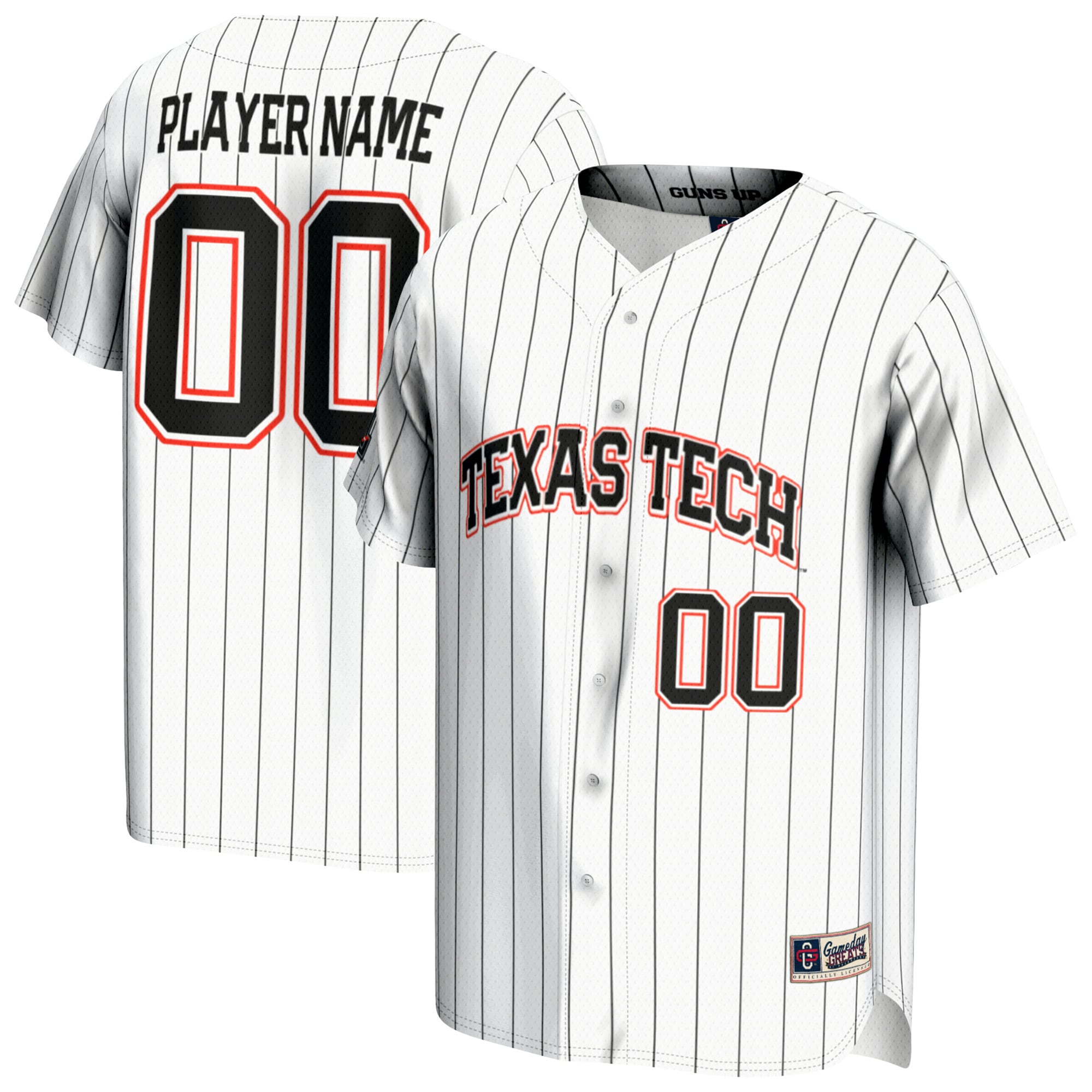 Texas Tech Red Raiders GameDay Greats Unisex NIL Pick-A-Player Baseball Lightweight Jersey - White