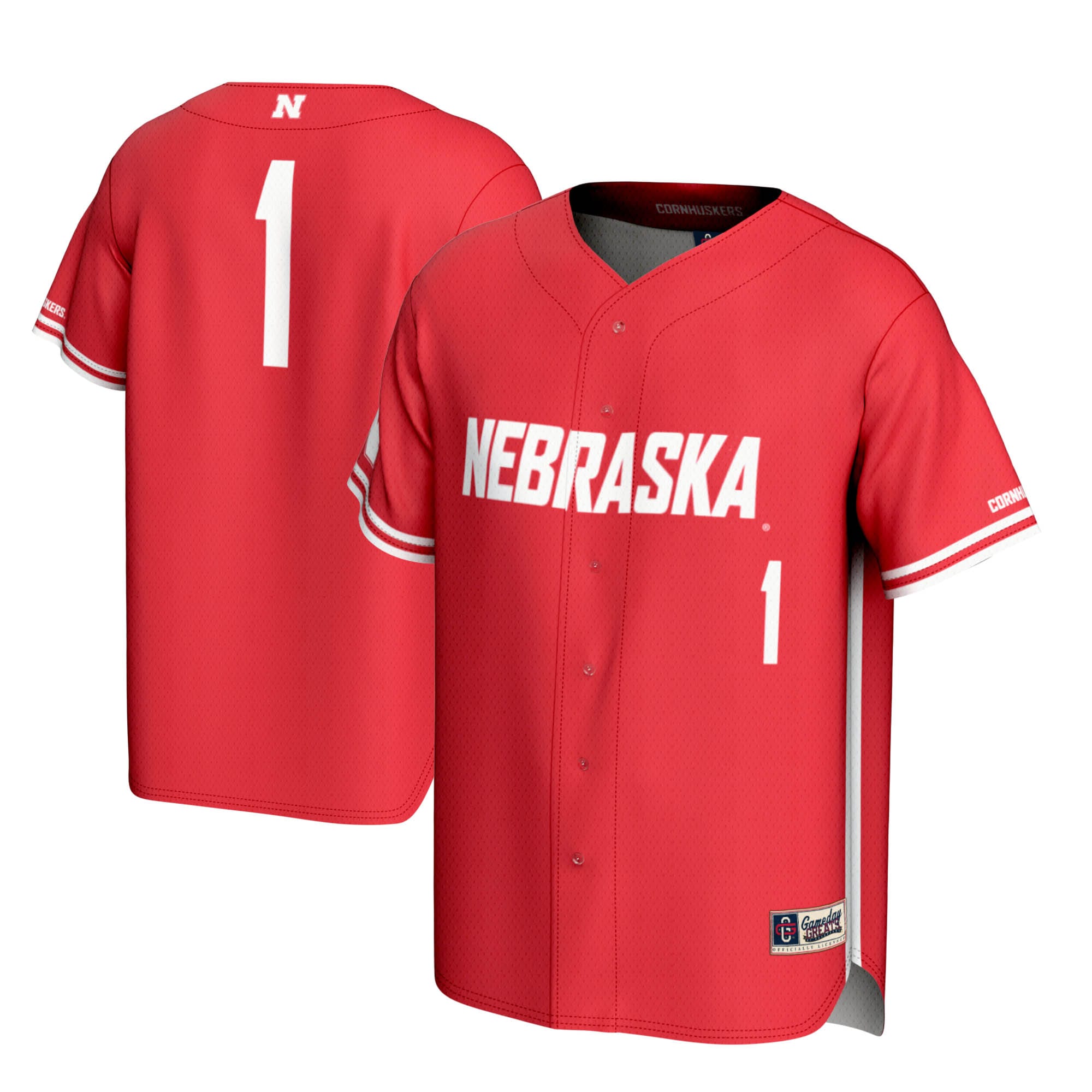 [NJP] Women's Nebraska Huskers GameDay Greats Lightweight Baseball Jersey - Scarlet