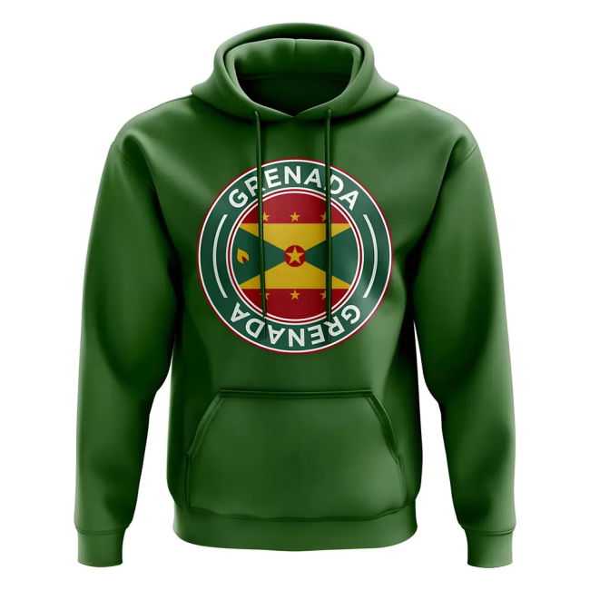 Exclusive-Design Championship Grenada Football Badge Hoodie (Green)