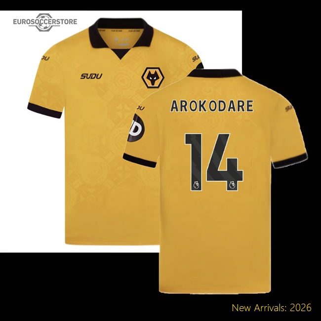 2025-2026 Wolves Home Shirt (Kids) (Arokodare 14)