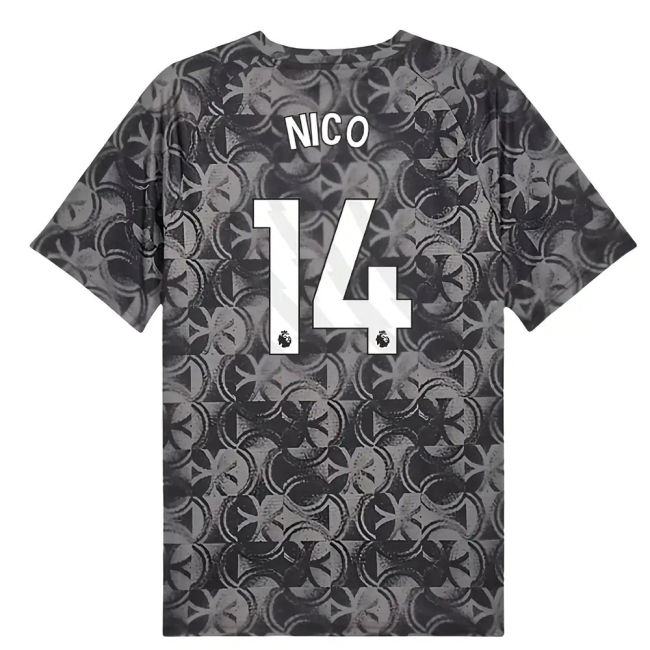 Man City 2025-2026 Jersey (Black) (Nico 14) (Black) | Premium