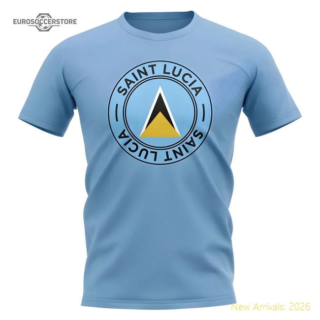 Saint Lucia Football Badge T-shirt (sky) - Match Quality