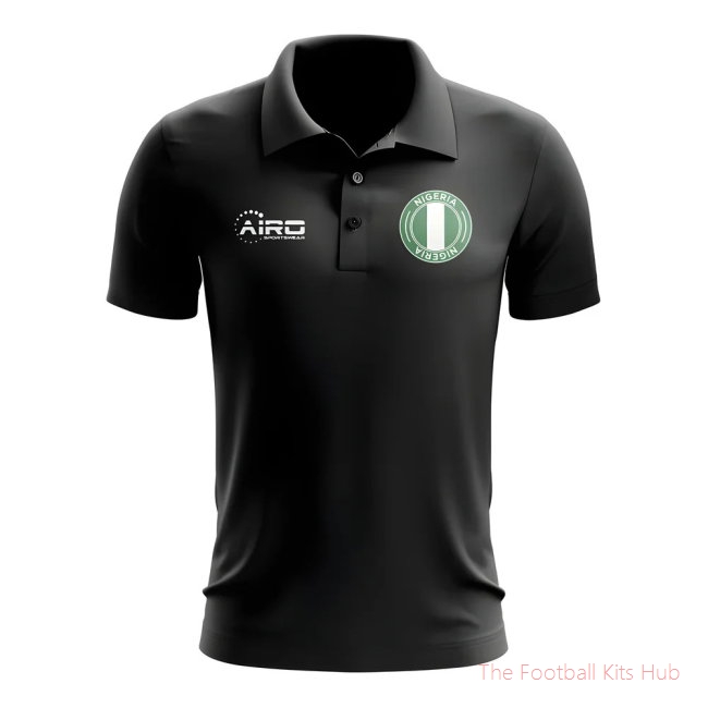 Men Nigeria Football Polo Shirt (Black)