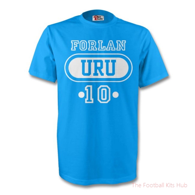 Diego Forlan Uruguay Uru T-shirt (sky Blue) - Kids