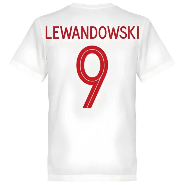Poland Lewandowski 9 Team T-Shirt - White