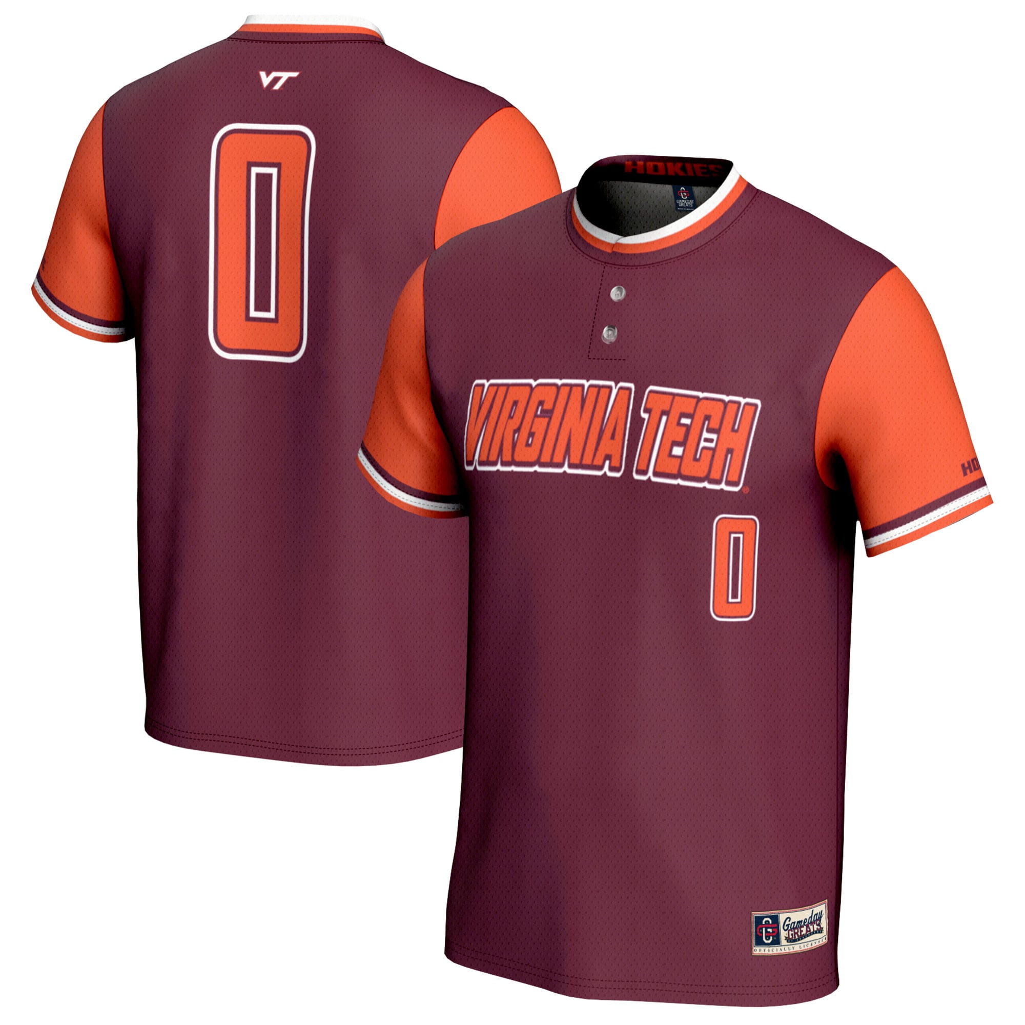 [NJP] Women's Virginia Tech Hokies GameDay Greats Softball Fashion Jersey - Maroon