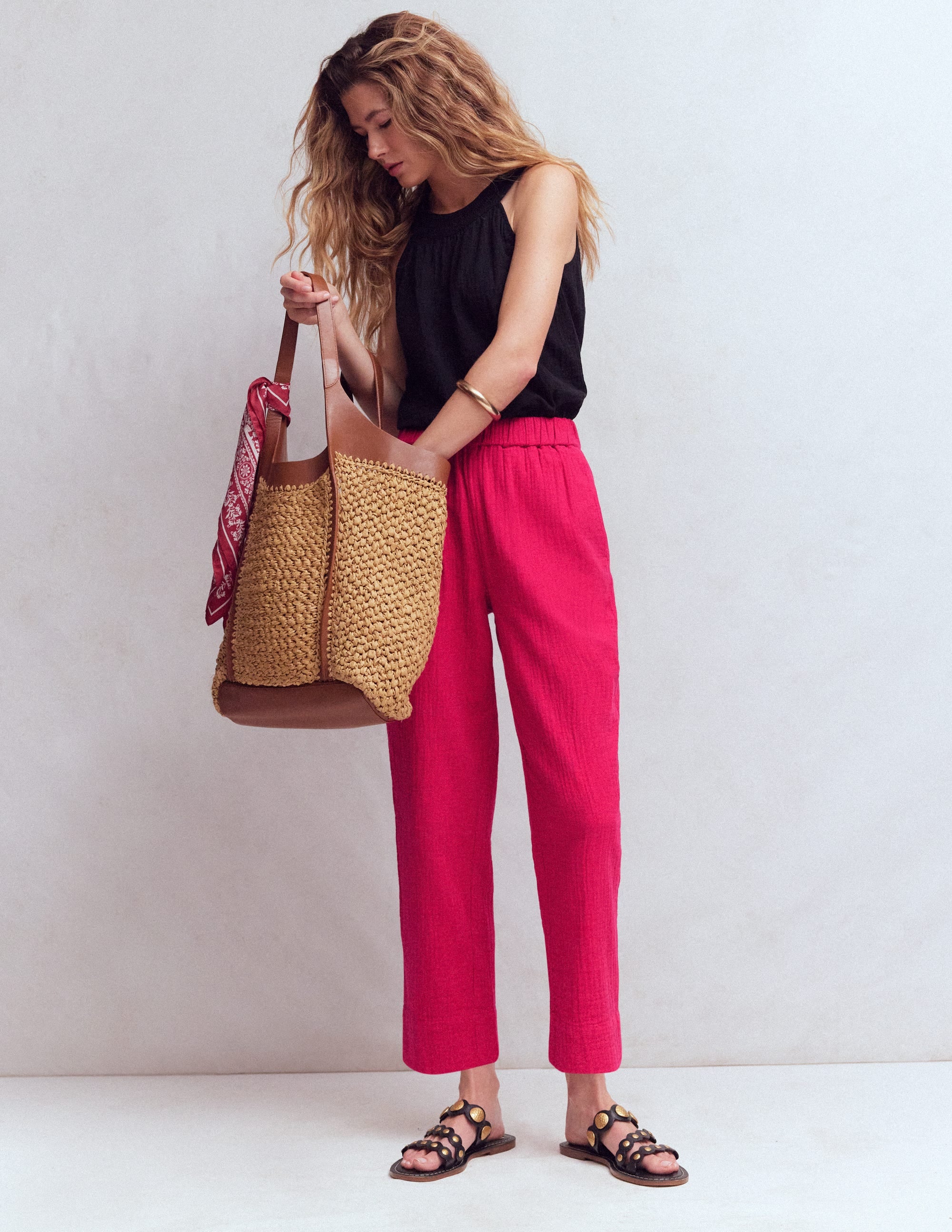 Double Cloth Crop Trousers