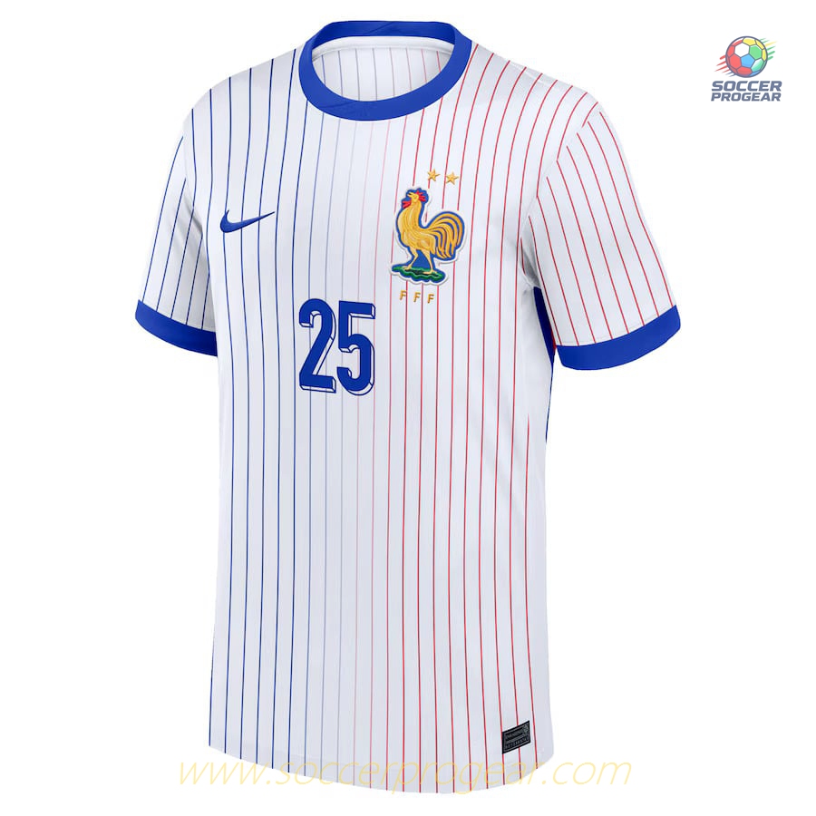 French National Team Kids Soccer Uniform Football Jersey White 2024/25 Collection Cherki