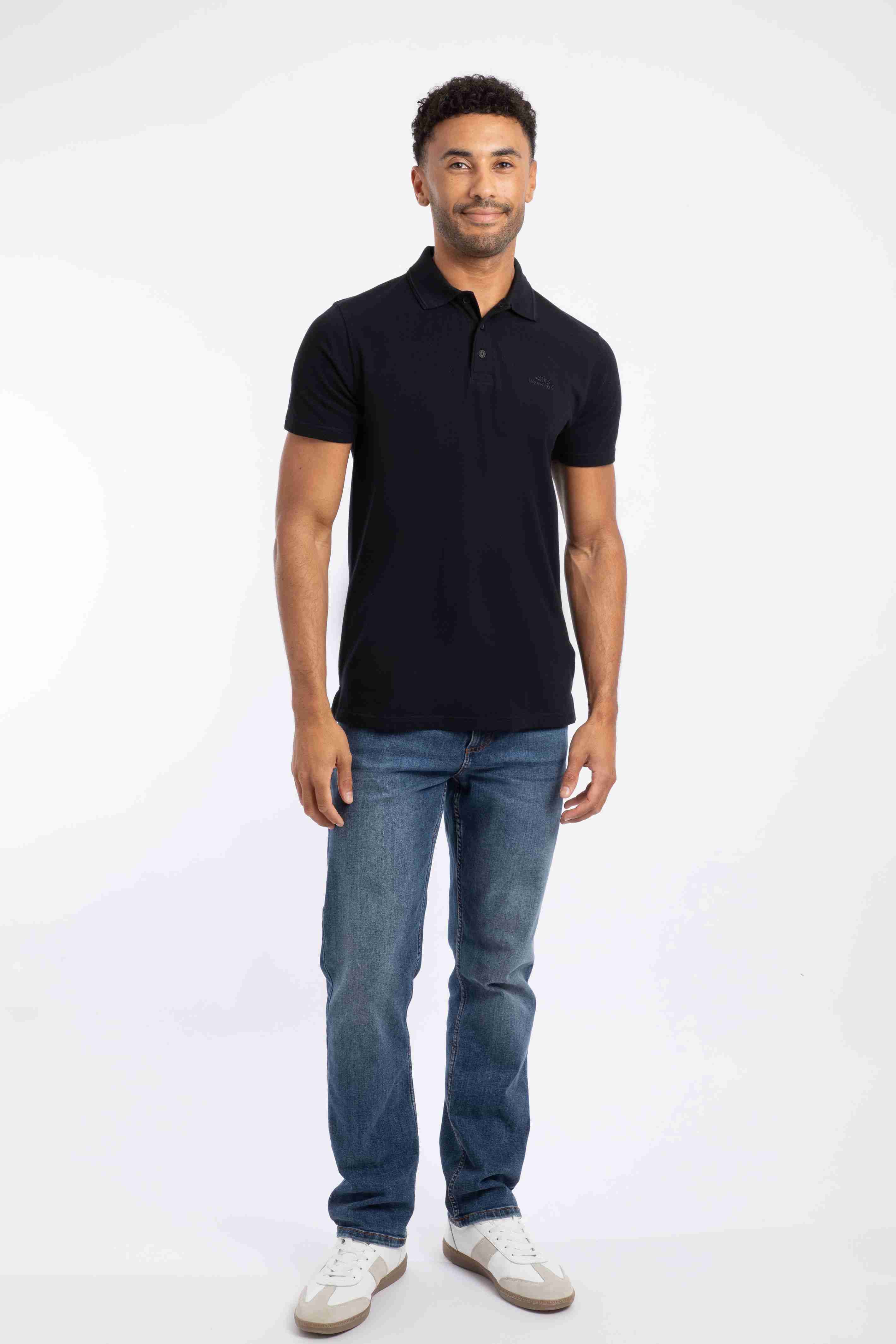 Giles Pique Polo Shirt Black