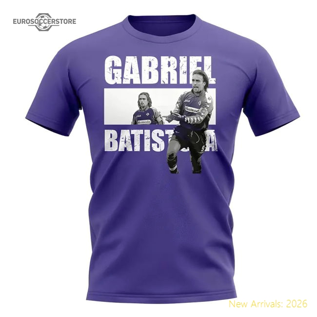 Professional-Grade Gabriel Batistuta Player Collage T-Shirt (Purple)