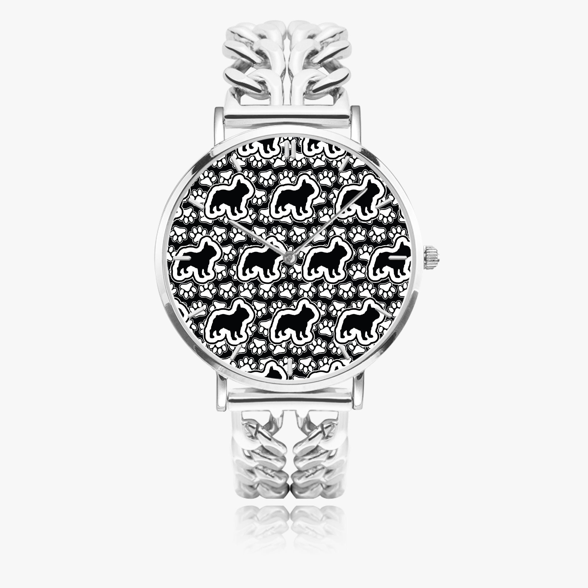 French Bulldog Cadence Chic Hollow Strap Watch For Frenchie Lovers Durable Dog Item