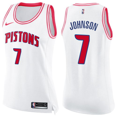 White DET Detroit Pistons #7 Nike Performance Jersey Basketball Jersey