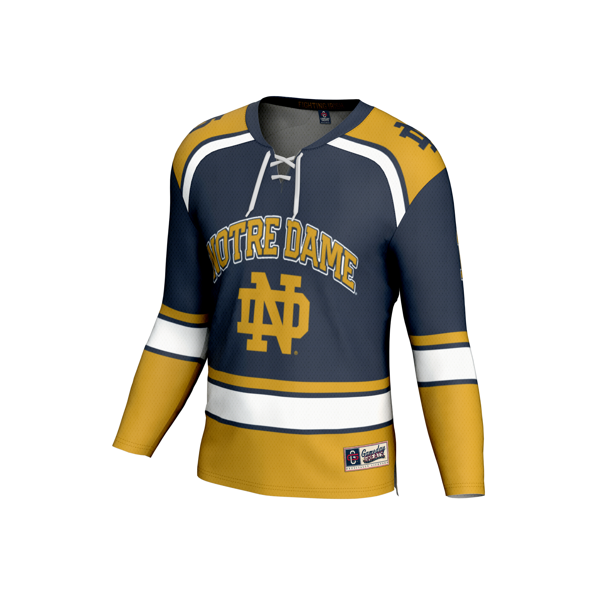 [DDG] Notre Dame Fighting Irish GameDay Greats Youth Lightweight Collegiate Hockey Fashion Jersey - Navy