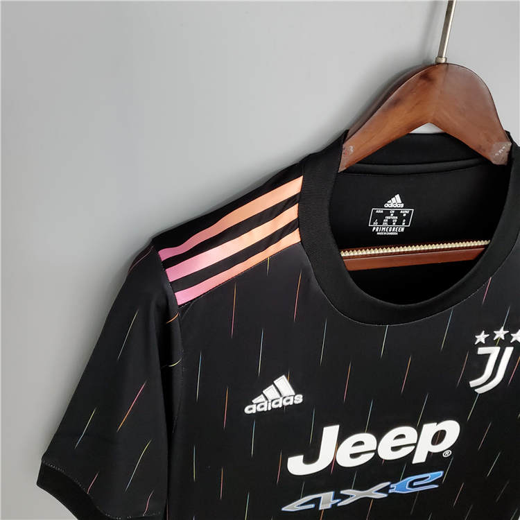 Juventus 21-22 Away Black Soccer Jersey Football Shirt - Official