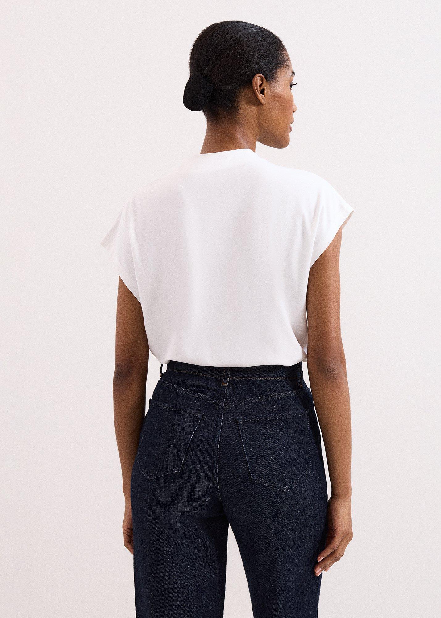 Paige Ponte Gold Button Top