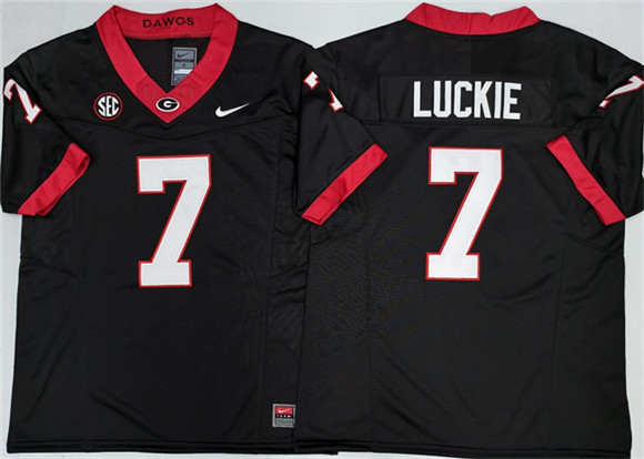 Men's Georgia Dawgs Black 2025 comfortable Lawson Luckie #7 premium