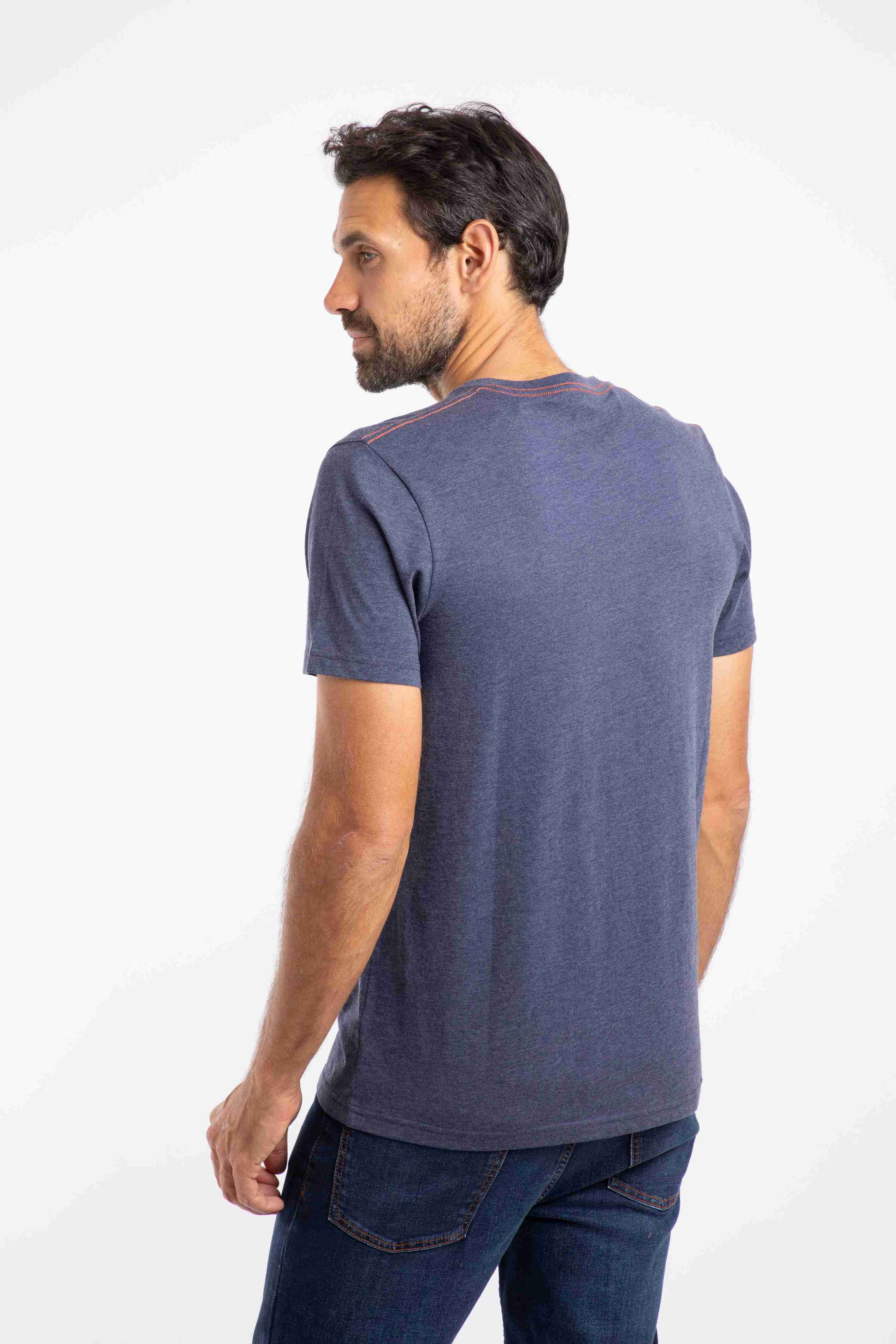 Shatter Front Print Graphic T-Shirt Dark Blue