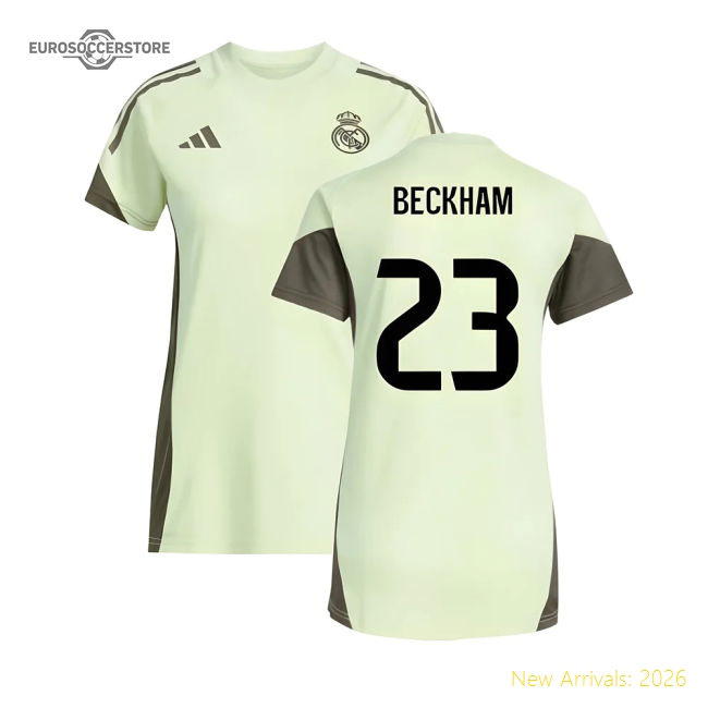 Popular 2025-2026 Real Madrid Training Jersey (Almost Lime) - Womens (Beckham