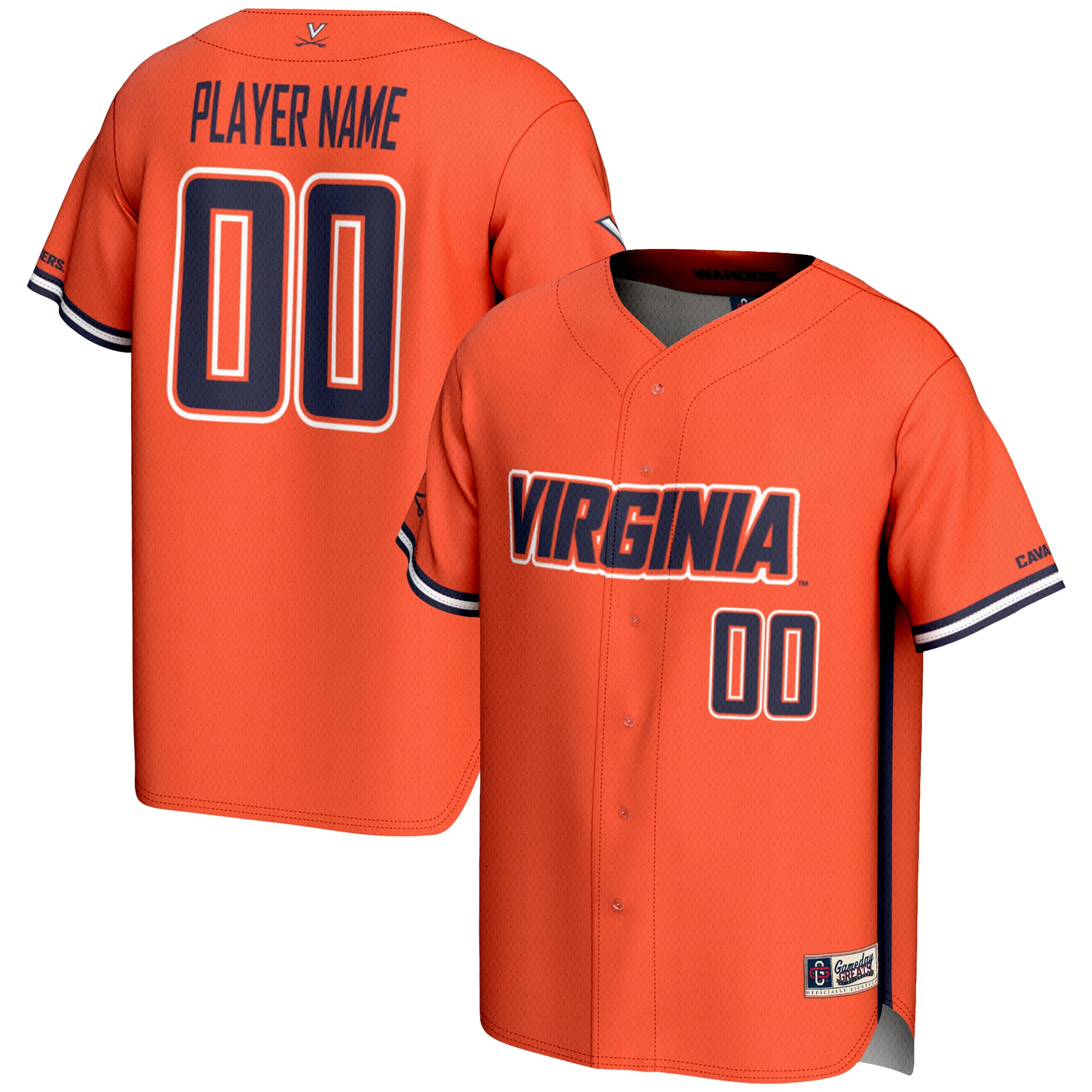 [NJP] Women's Virginia Cavaliers GameDay Greats NIL Pick-A-Player Lightweight Baseball Jersey - Orange