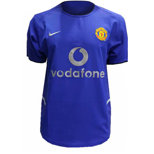2002-03 MANCHESTER UNITED AWAY BLUE RETRO SOCCER JERSEY SHIRT -