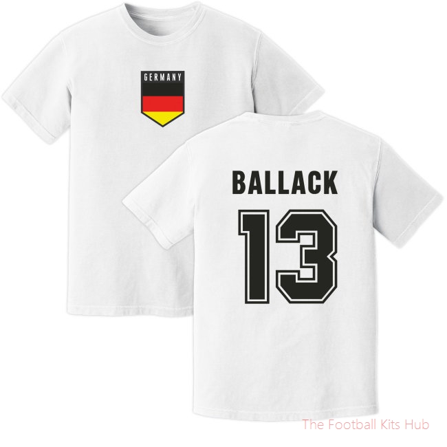 Ballack Germany Training Jersey (White) UEFA Euro
