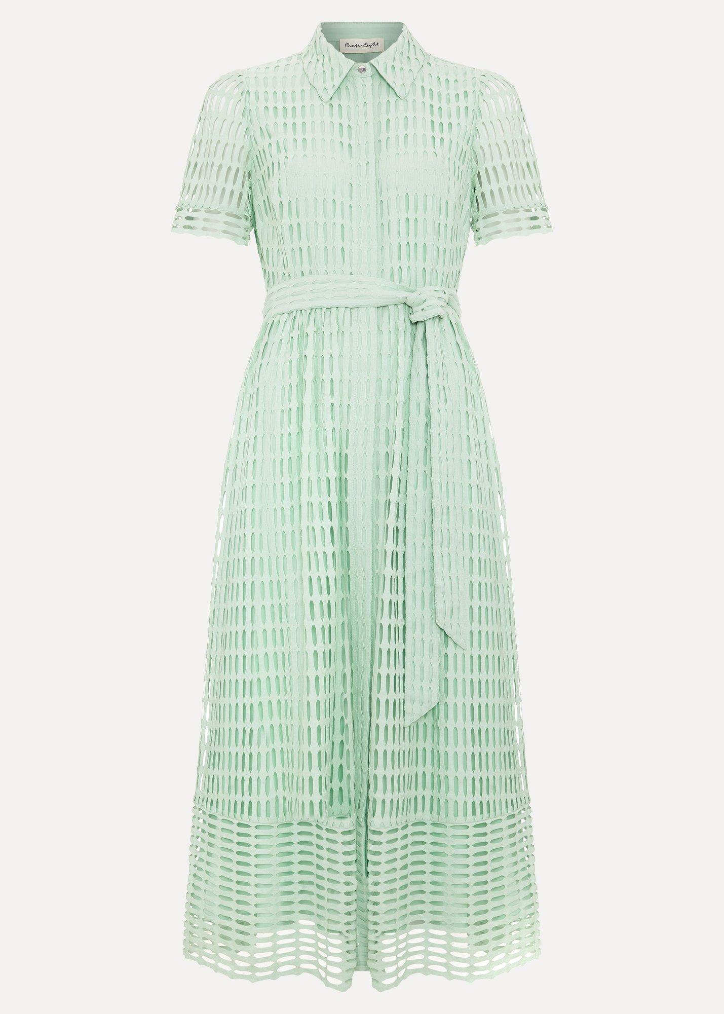 Sandy Lace Shirt Midi Dress