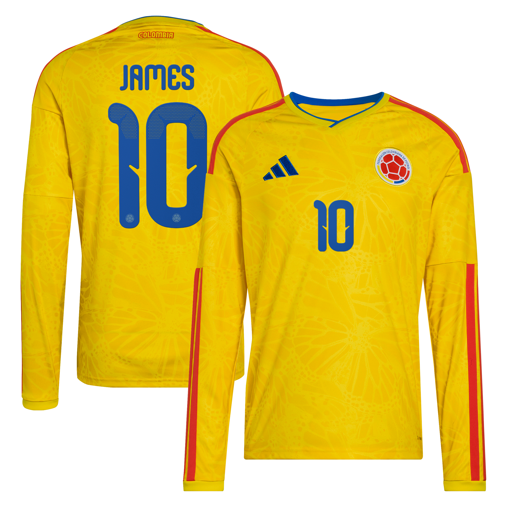 [SJH] James Rodriguez Colombia National Team 2026 Home Replica Long Sleeve Jersey - Yellow