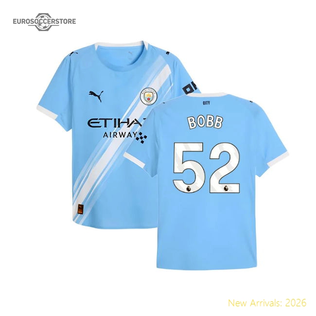 Official 2025-2026 Man City Authentic Home Shirt (bobb 52) - Premium