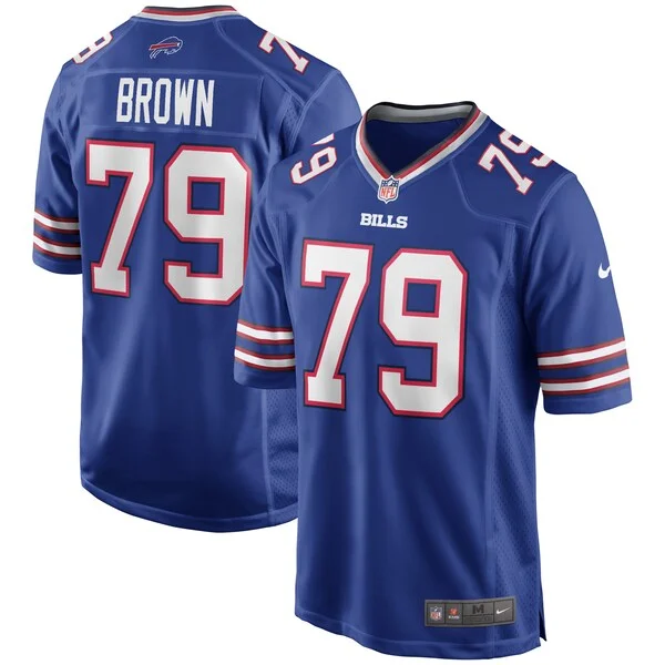 None Ruben Brown Game Jersey - Royal | NFL Player Jersey | NFL Footbal