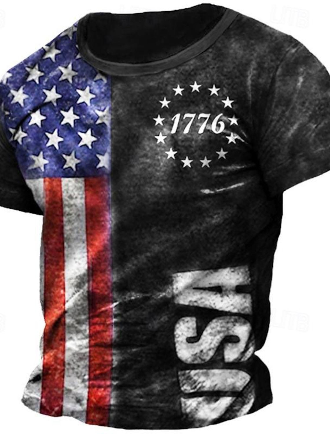 4th of July 2026 250th Memorial Day Men's Patriotic Patriot Graphic 3D Print American Flag Veteran Crew Neck Short Sleeve T-Shirt