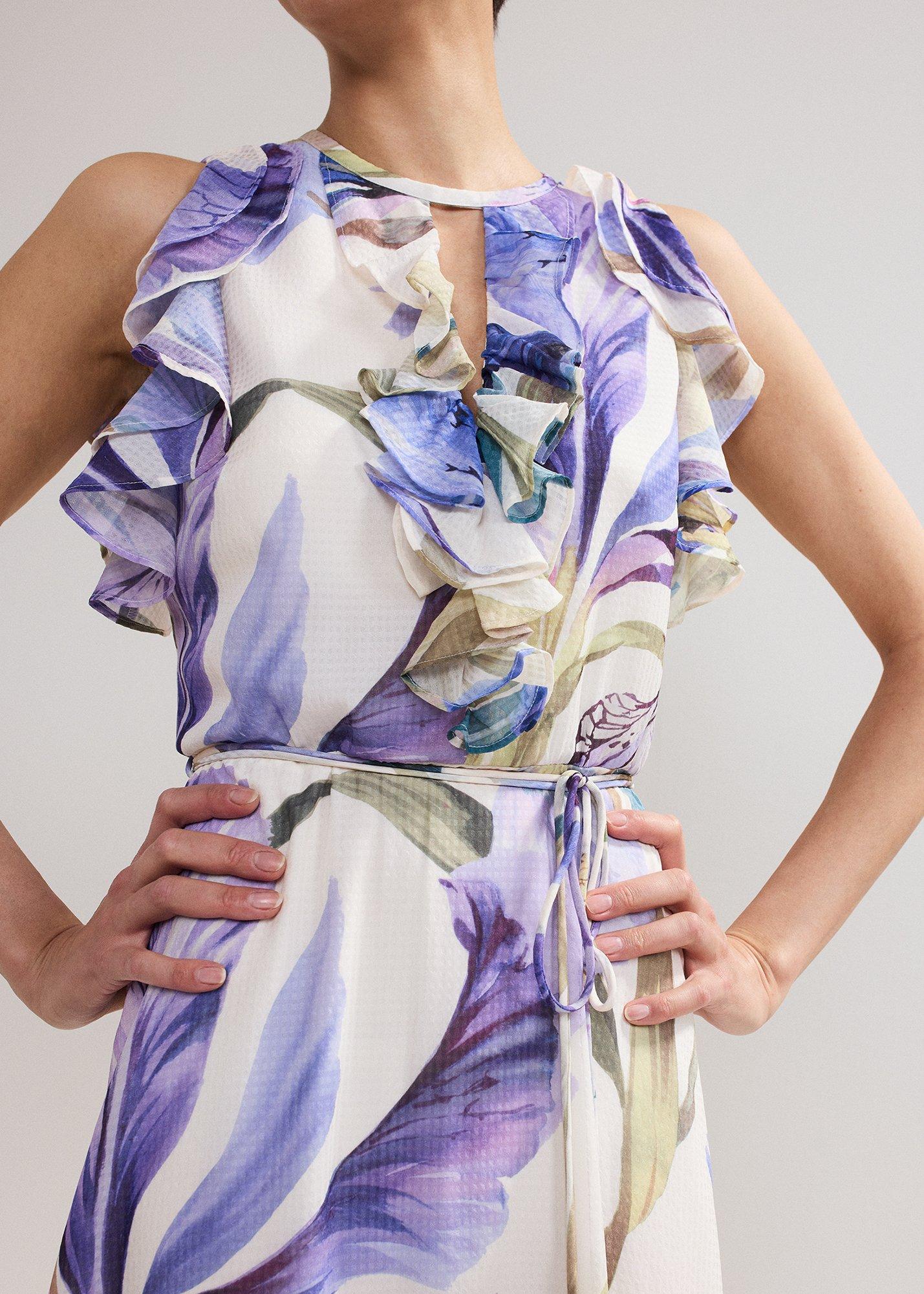 Rachel Printed Textured Maxi Dress