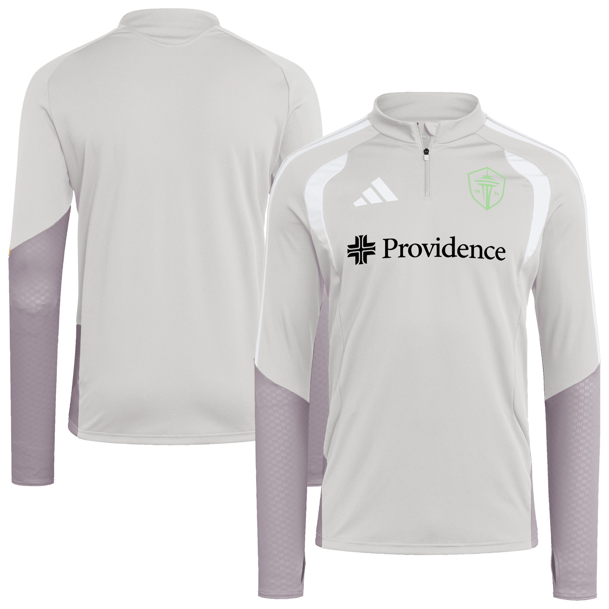 [SJH] Seattle Sounders FC 2026 Tiro Competition Quarter-Zip Training Jersey Top - Silver