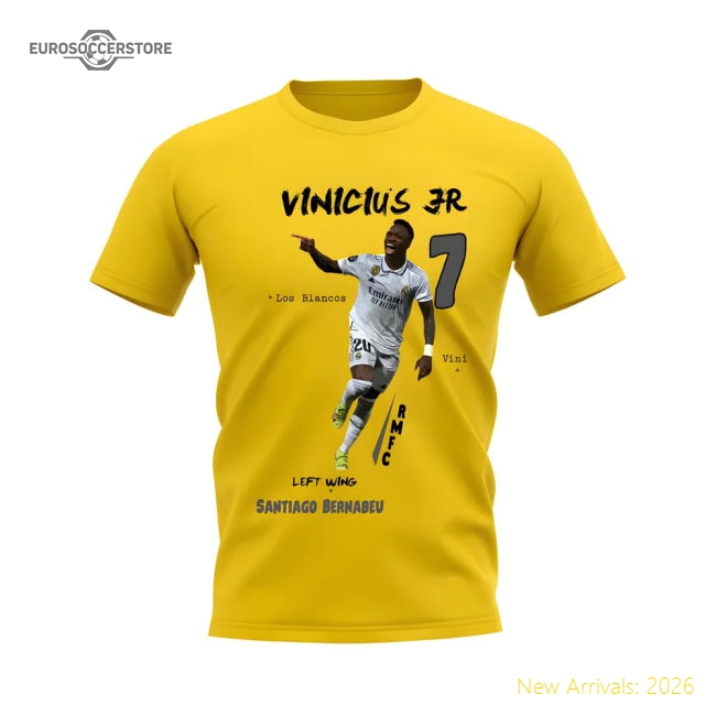 Vinicius Jr Real Madrid Graphic T-Shirt (Yellow)