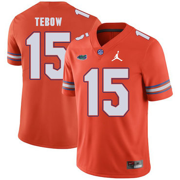 away jersey Men's None Tim Tebow #15 Orange 2024 Football Jersey