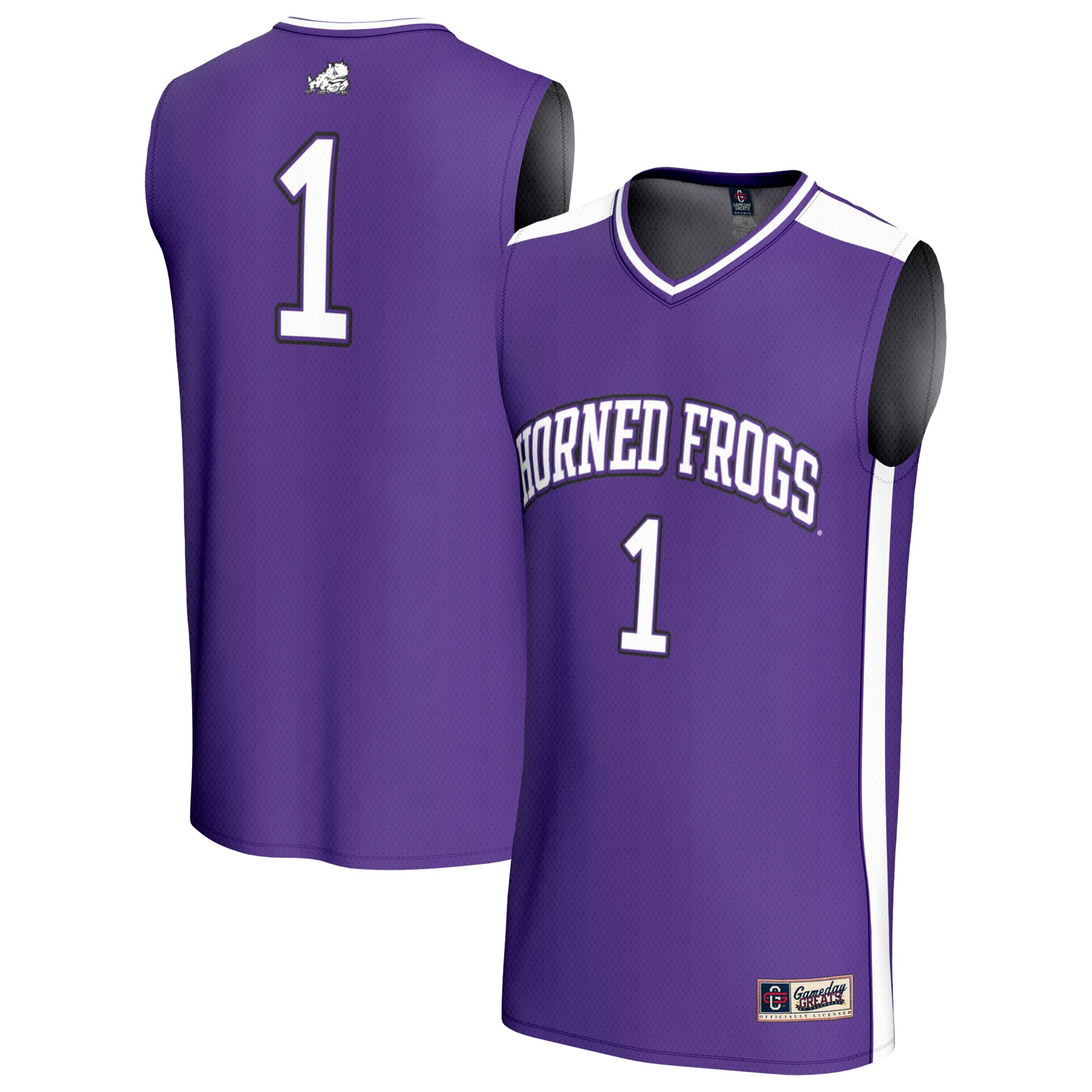 [NJP] TCU Horned Frogs GameDay Greats Unisex Lightweight Collegiate Basketball Fashion Jersey - Purple