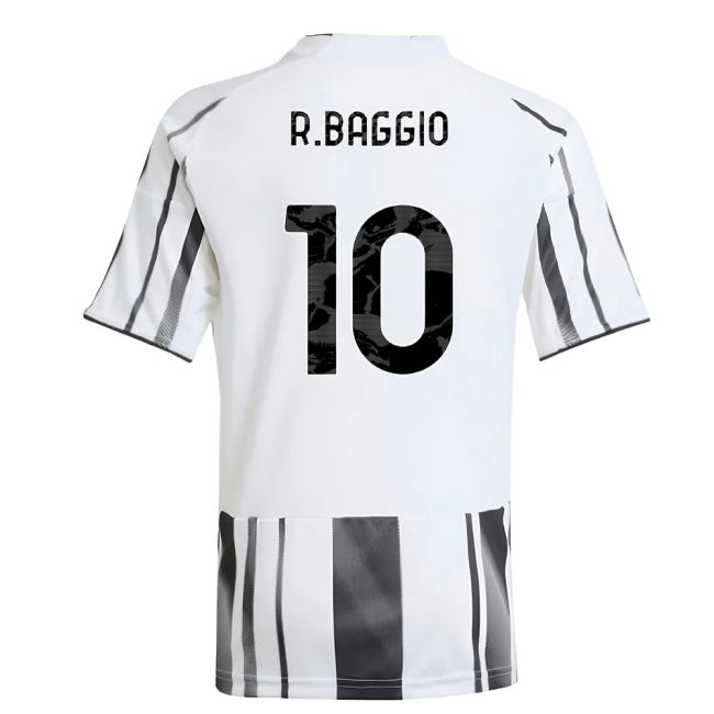 2025-2026 Juve Home Stylish Shirt (Kids) (R.Baggio 10) Stretch Fabric