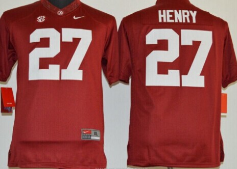 Men's Alabama Bama Red 2014 authentic Derrick Henry #27 embroidered