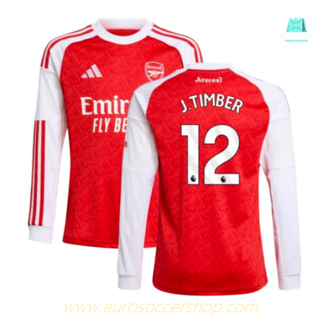 2025-2026 Arsenal Long Sleeve Home Shirt (Kids) (J.Timber 12)