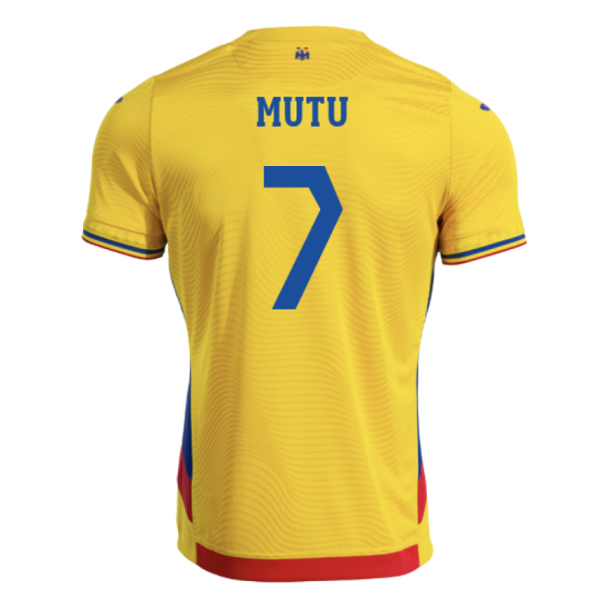 2025-2026 Romania Home Shirt (Mutu 7) Oranje Euro Official