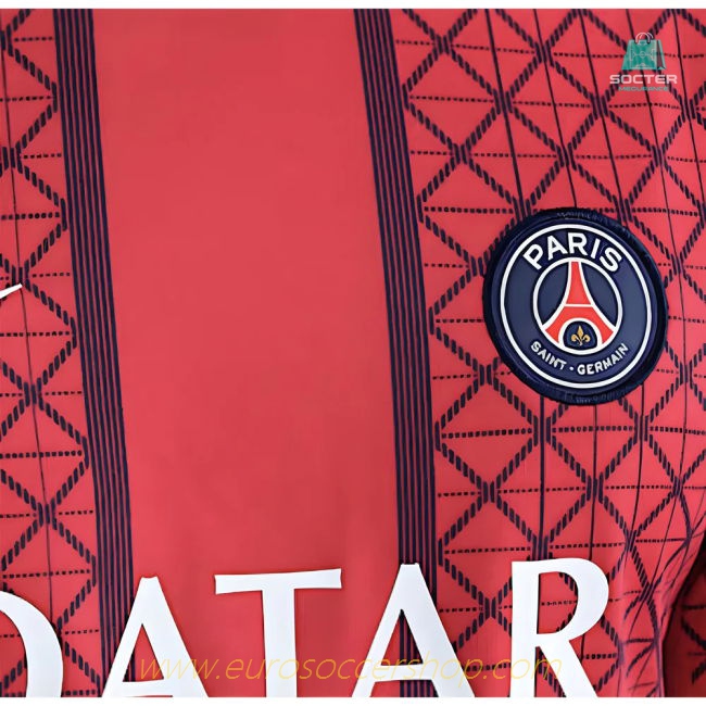 2025-2026 PSG Academy Pro Away Pre Match Shirt (Red)