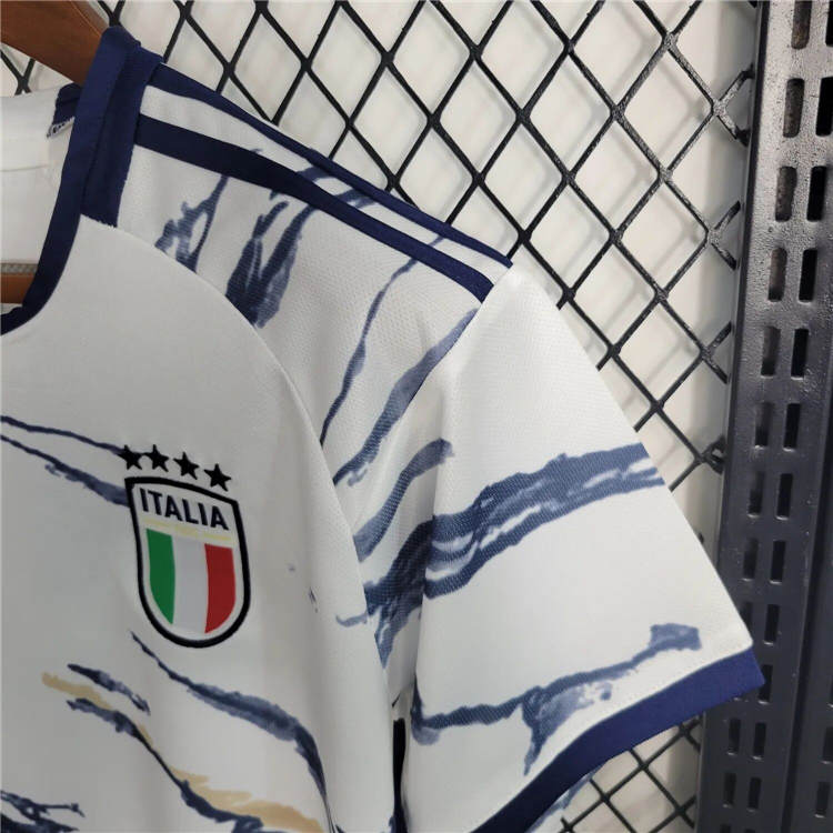 Premium Quality Kids Italy 2023 Away White Football Kit ShirtShorts
